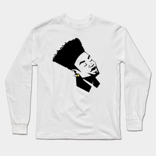 Stenciled High Top Afro Long Sleeve T-Shirt